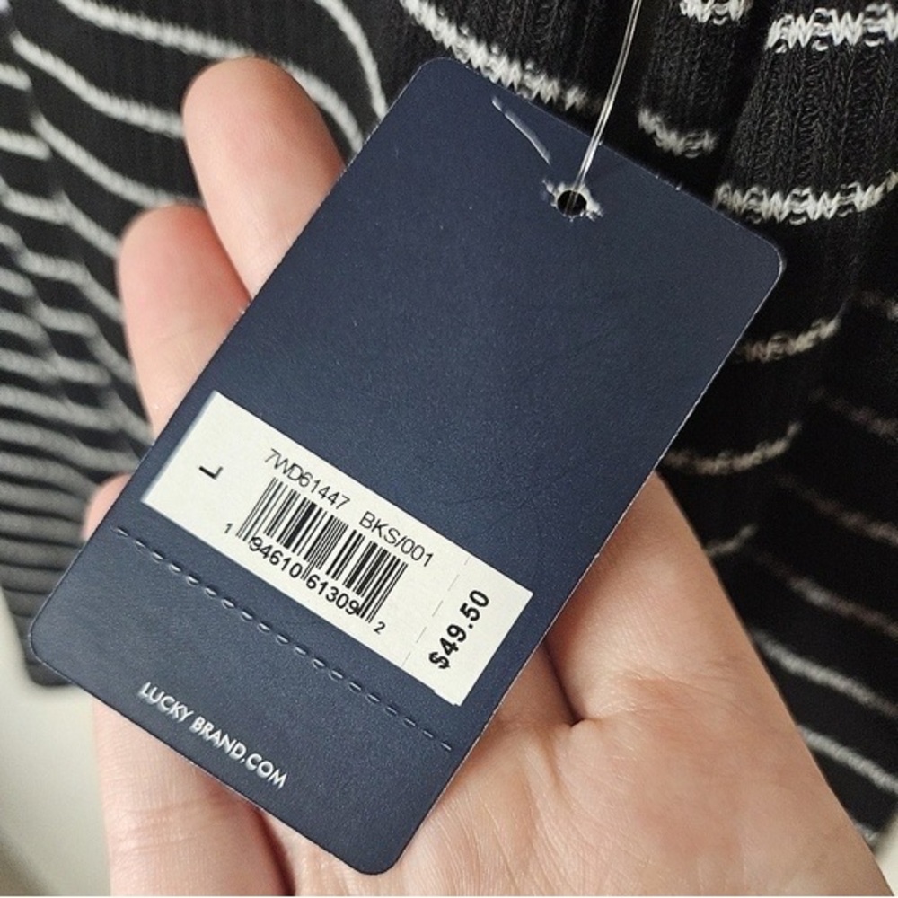 Lucky Brand Monochrome Striped Knit Top